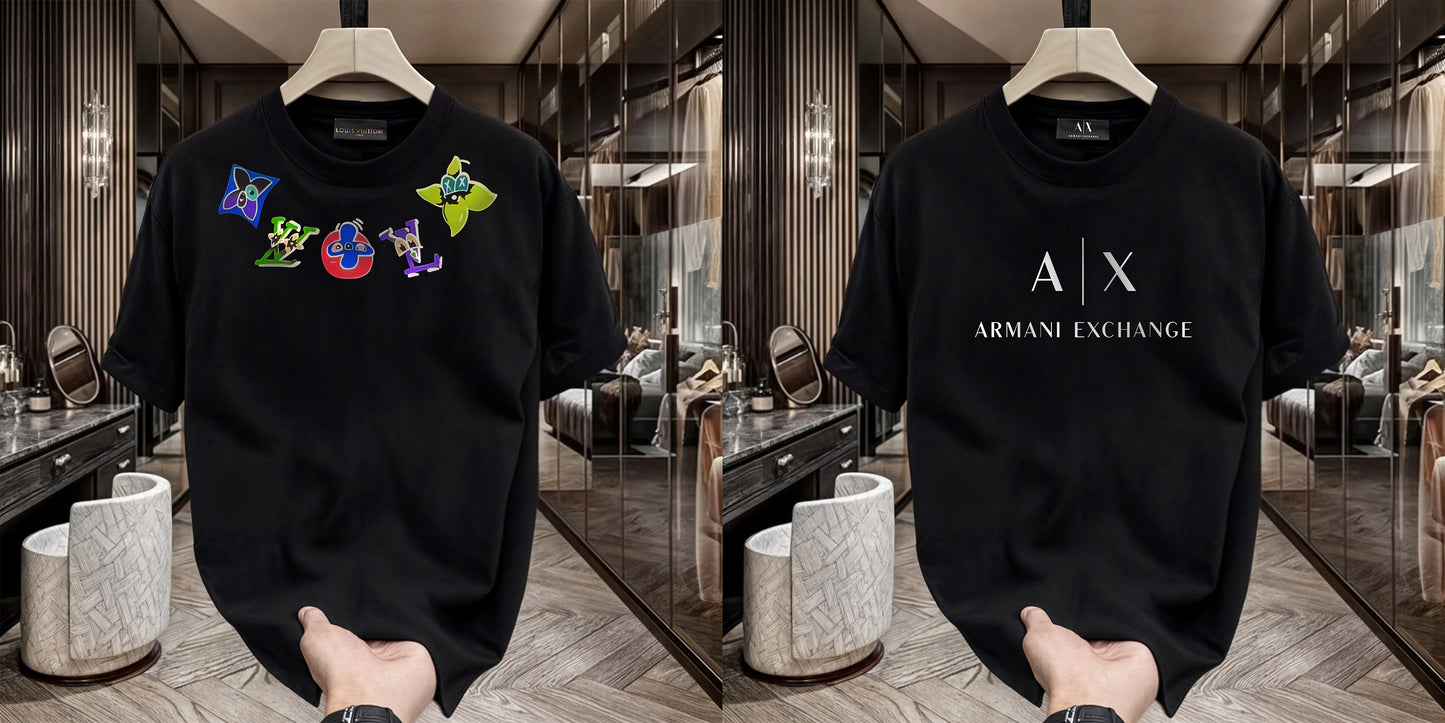 Men's Premium Selling T-Shirt (BD-LV Multi +AX White)