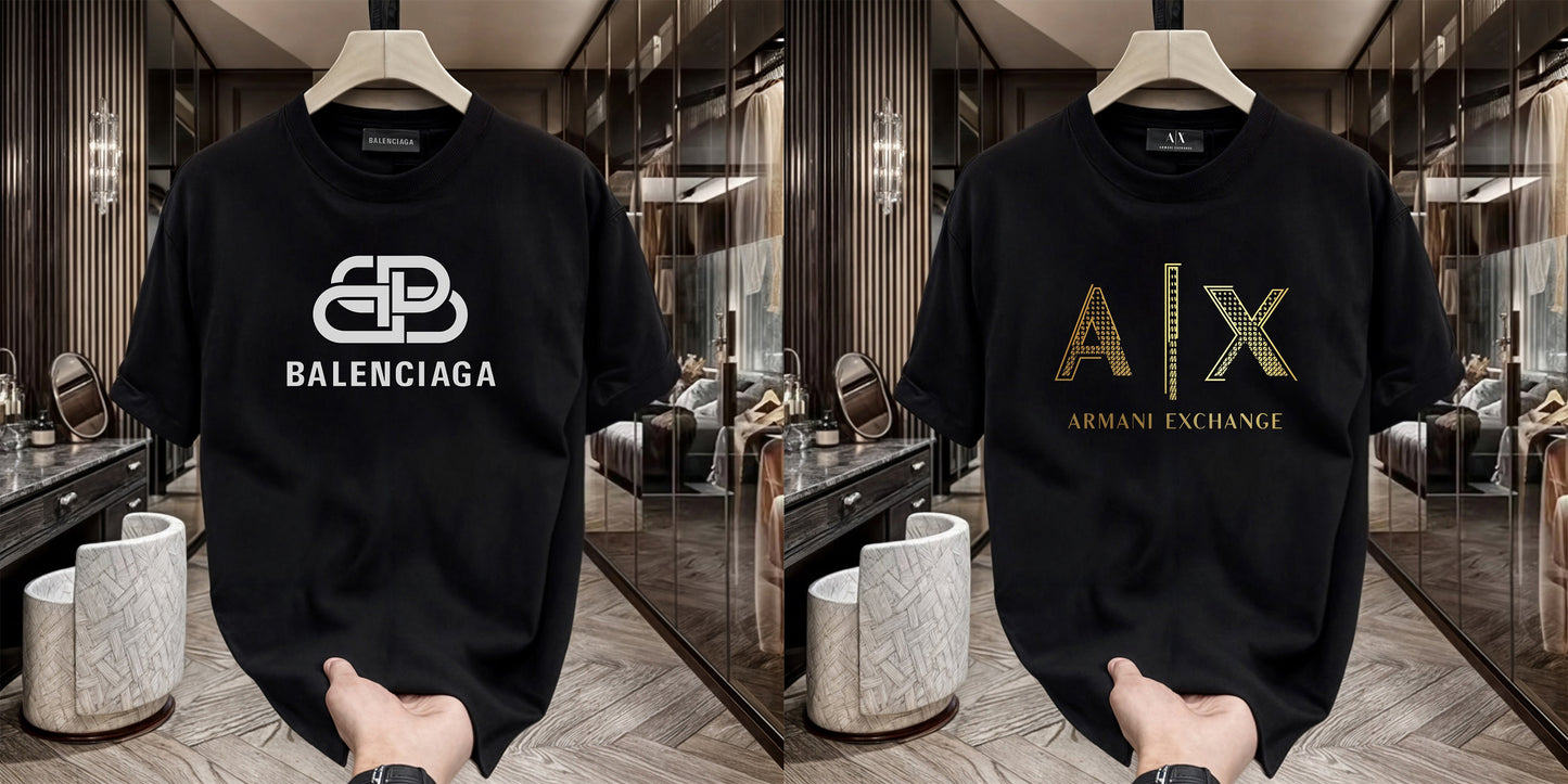 Men's Premium Selling T-Shirt (BD-Balenciaga New +AX Gold)