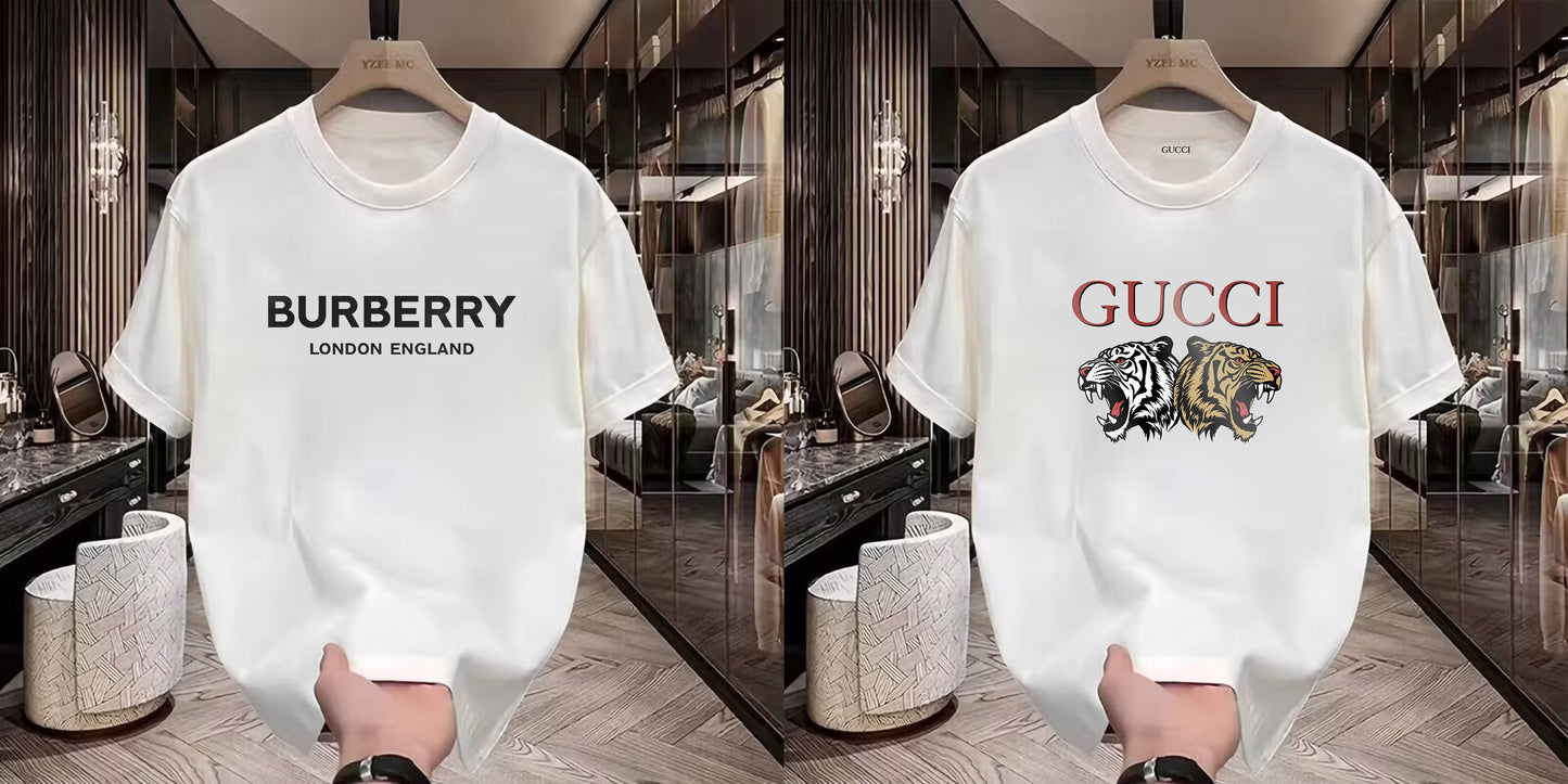 Men's Premium Selling T-Shirt (BD-BURBERRY LE +Gucci Tiger)