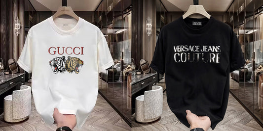 Men's Premium Selling T-Shirts (BD-GUCCI TIGER+VERSACE SILVER)