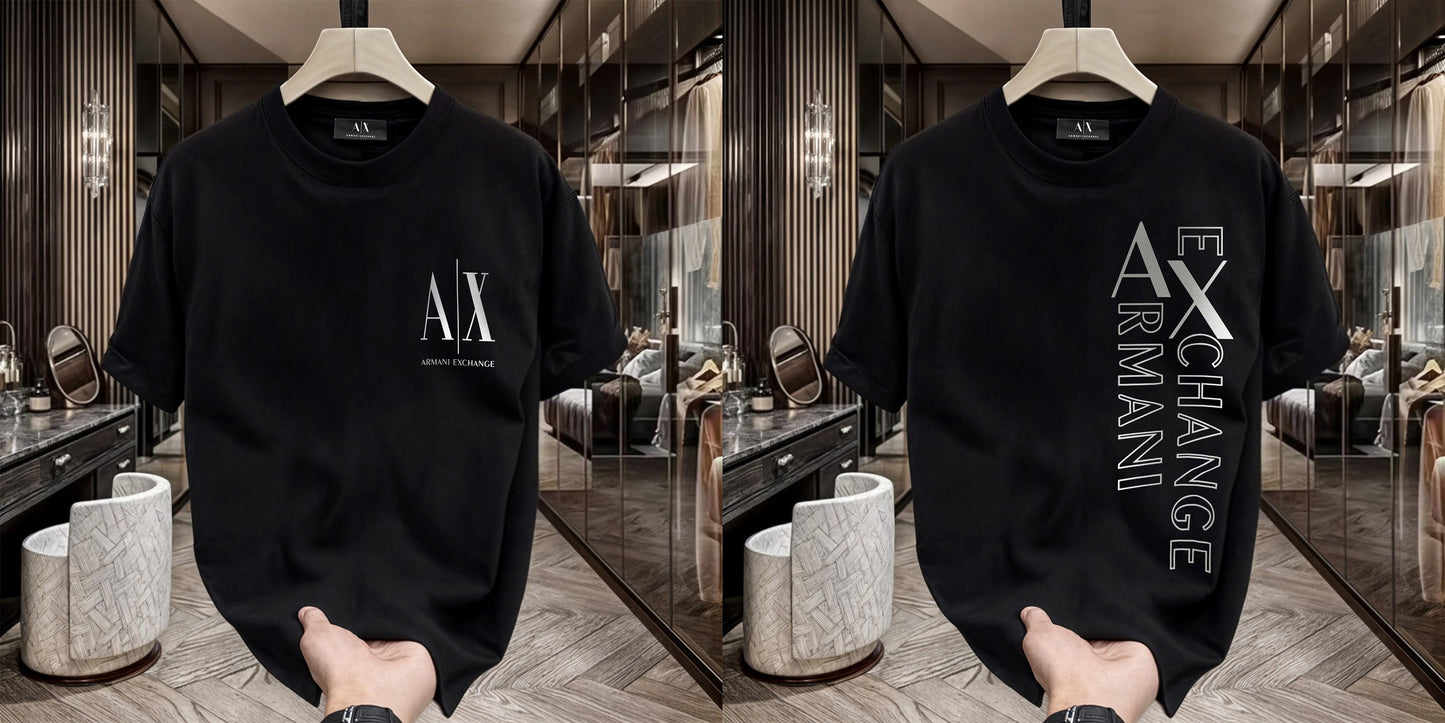 Men's Premium Selling T-Shirts (BD-SMALL AX WHITE+ARMANI EXCHANGE SILVER)
