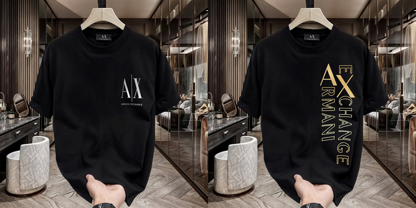 Men's Premium Selling T-Shirts (BD-SMALL AX WHITE+ARMANI EXCHANGE)