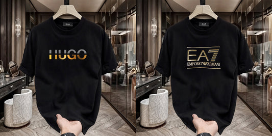 Men's Premium Selling T-Shirts (BD-HUGO GOLD+EA 7)