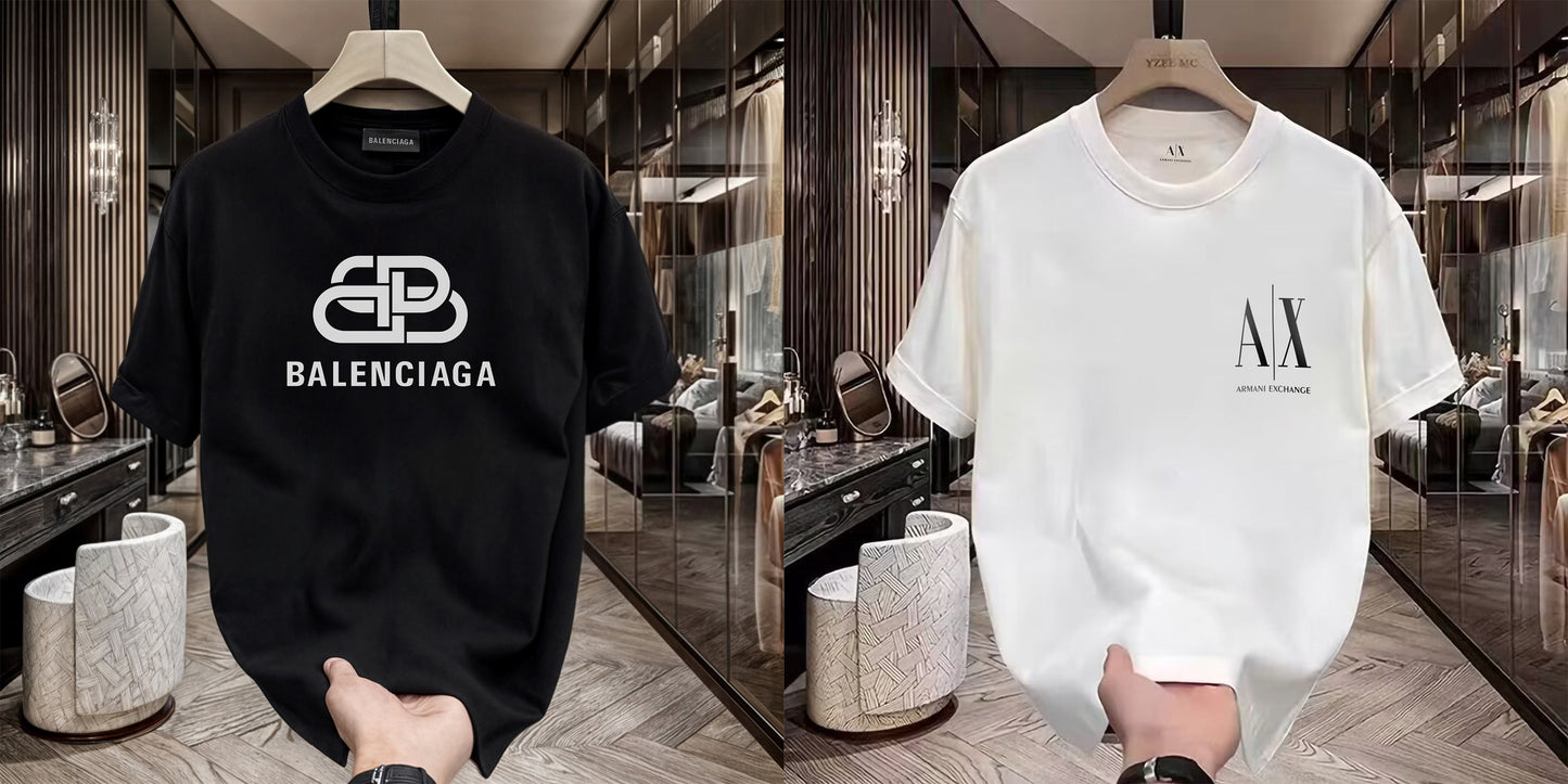 Men's Premium Selling T-Shirt (BD-Balenciaga New +Small AX Black)