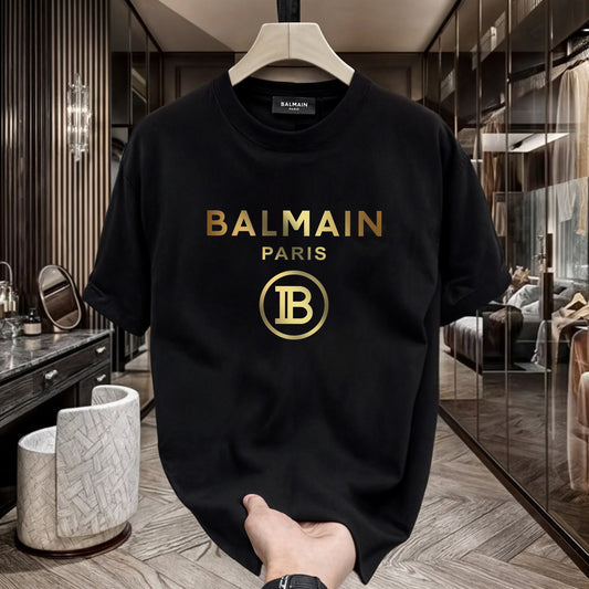 Men's Premium Selling T-Shirt (BD-Balenciaga New +Balmain Gold)