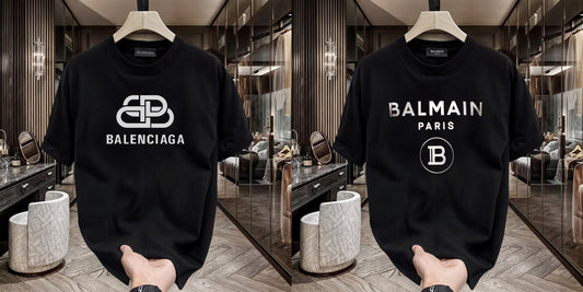Men's Premium Selling T-Shirt (BD-Balenciaga New +Balmain Silver)
