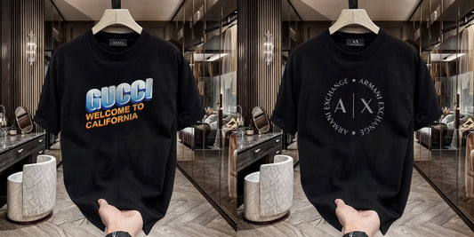 Men's Premium Selling T-Shirt (BD-Gucci California +Armani Round)
