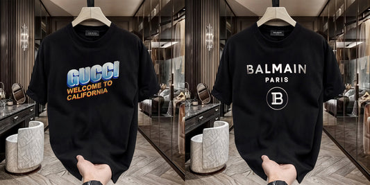 Men's Premium Selling T-Shirt (BD-Gucci California +Balmain Silver)